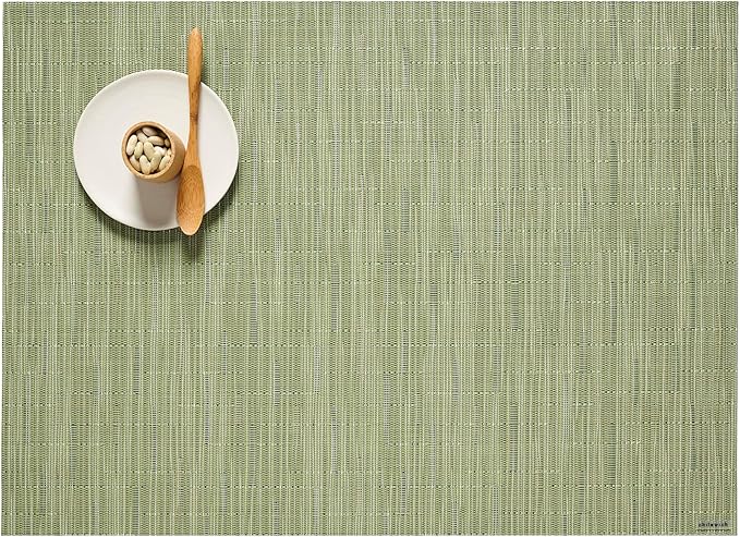 Chilewich Bamboo Placemats Set of 4 - Woven Rectangle Placemats - Reusable, Stain-Resistant, Indoor/Outdoor Tabletop Protection - 18.5" x 13.5" - Spring Green