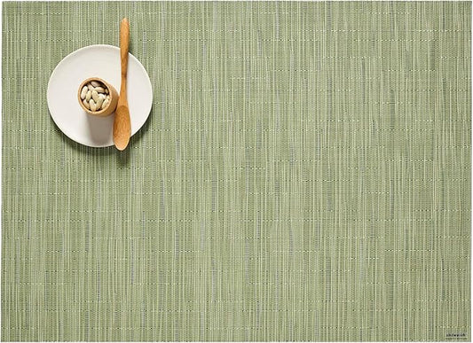 Chilewich Bamboo Placemats Set of 4 - Woven Rectangle Placemats - Reusable, Stain-Resistant, Indoor/Outdoor Tabletop Protection - 18.5" x 13.5" - Spring Green