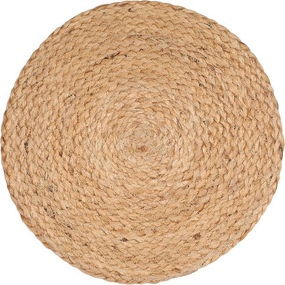 Lightnpro Natural Jute Placemat Perfect for Thanksgiving, Christmas,Fall, New Year, Handmade Placemat Set of 4- Beautiful Complement to Your Dinner Table Décor - 13 Inch