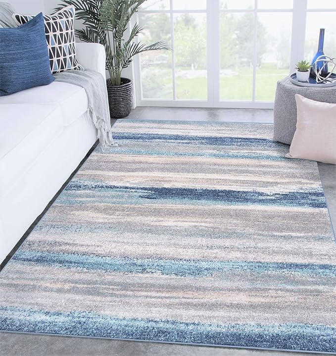 LUXE WEAVERS Tower Hill Abstract Blue 5x7 Area Rug