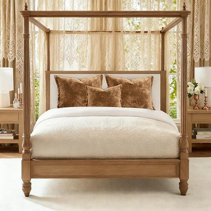 Velvet Pillow Covers 2 Pack Soft 26x26 Pillow Covers Solid Square Euro Shams Decorative Couch Pillow Cases with Wide Border for Sofa Bed Home Decor,Caramel