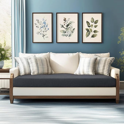 CHUN YI Large Couch Cushion Cover for 3 Sette Stretch Individual Replacement Sofa Seat Slipcover with Elastic Spandex Jacquard Fabric(Large,Grey)