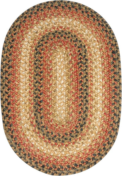 Homespice Russet Jute Braided Oval Placemats, Warm Country Decor, Set of 6, 13x19 Multicolor Table Mats - Vibrant Colors, Durable, Easy to Clean and Protects Furniture