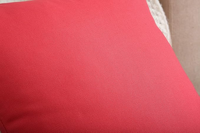 TangDepot Cotton Solid Throw Pillow Cover, 12 inch x 12 inch, Coral