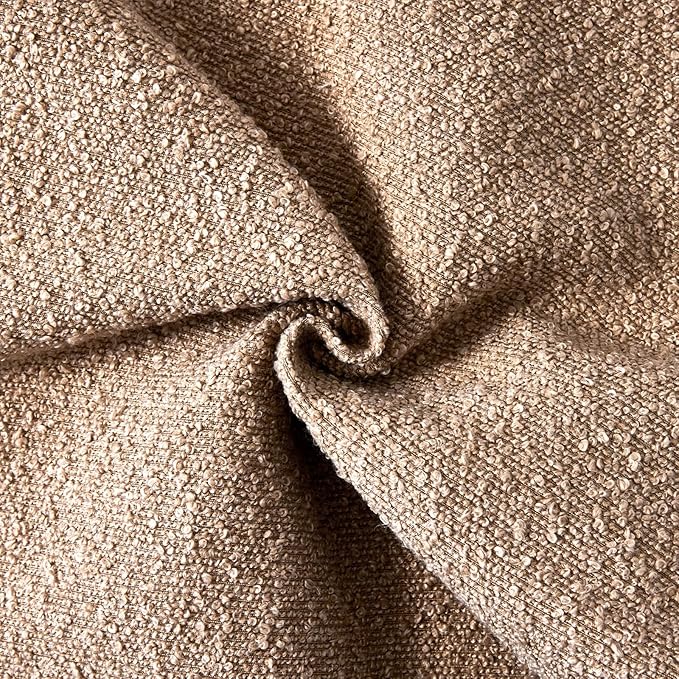 Boucle Decorative Lumbar Pillow Covers for Couch Set of 2, 12x20 inches, Camel