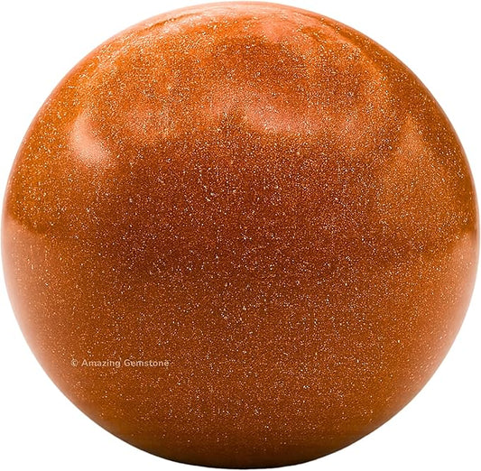 Amazing Gemstone Red Goldstone Crystal Ball with Stand - 1.5 Inches Crystal Sphere Meditation Balls for Witchcraft and Decorative Balls