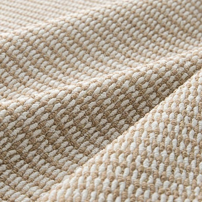 Bedsure 6x9 Faux Wool Area Rugs for Living Room, Machine Washable Carpet, Non-Slip Backing, Pet Friendly Throw Rug for Bedroom Dining Room, Natural Ivory