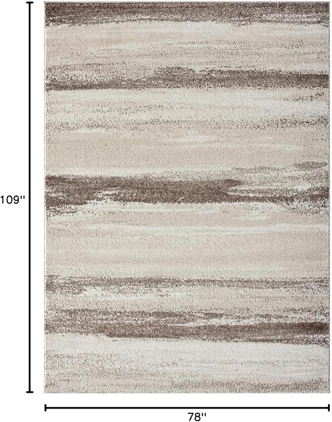LUXE WEAVERS Rug Modern Area Rug Stain Resistant, Brown/Size 6x9