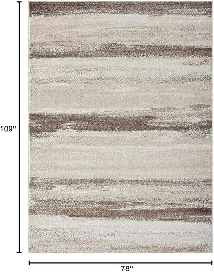 LUXE WEAVERS Rug Modern Area Rug Stain Resistant, Brown/Size 6x9