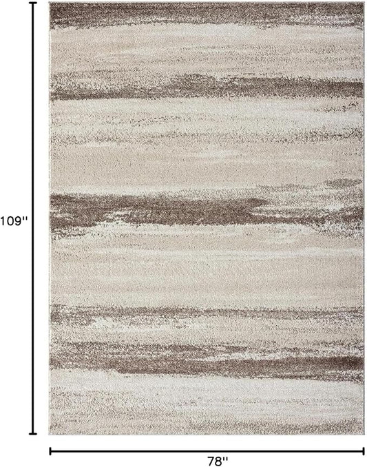 LUXE WEAVERS Rug Modern Area Rug Stain Resistant, Brown/Size 6x9