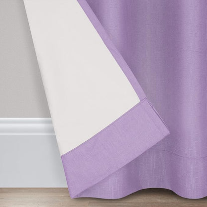 ECLIPSE Kendall Modern Blackout Thermal Rod Pocket Window Curtain for Bedroom or Living Room (1 Panel), 42" x 84", Light Purple