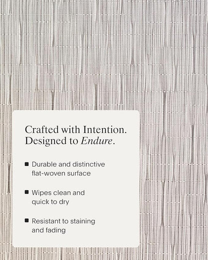 Chilewich Bamboo Placemats Set of 4 - Round Woven Placemats - Reusable, Stain-Resistant, Indoor/Outdoor Tabletop Protection - 15" - Chalk