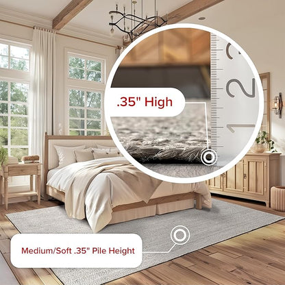 nuLOOM 8x10 Rigo Jute Hand Woven Area Rug, Grey, Solid Farmhouse Design, Natural Fiber, For Bedroom, Living Room, Dining Room, Hallway, Office, Kitchen, Entryway