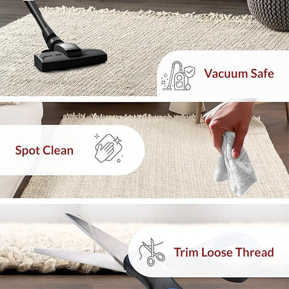 Nuloom Daniela Off-White, 4' Round, Handmade, Jute, Soft and Textured, High Traffic, Stain Resistant, Easy Clean, Durable Area Rug for Bedroom, Living Room, Dining Space, Foyer, Entryway