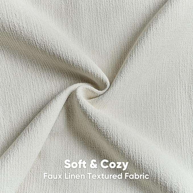 FUTEI Cream Chenille Decorative Throw Pillow Covers 24x24 Inch Set of 2,Soft Cozy Faux Linen Textured European Pillow Shams,Farmhouse Home Decor for Couch Living Room