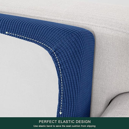 CHUN YI Medium Couch Cushion Cover Stretch for Loveseat, Sofa Seat Slipcovers for Pets, Suitable for Armchair Loveseat Sofa with Spandex Jacquard Washable Fabric(Medium,French Blue)