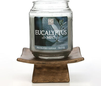 Hosley Square Pillar Candle Holders & Incense Stick Holder for Modern Ritual Accessories for Mindful Living Ideal for Home Décor, Office, Livingroom, Spa
