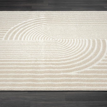 Abani Area Rug for Living Room - Nuevo 2' 6" x 6' Beige Arch Pattern Area Rug, Soft and Durable Living Room Rug, Stain and Fade Resistant, Chic Modern Design, Pet & Kid Friendly
