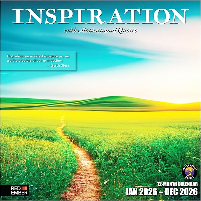 RED EMBER Inspiration with Motivational Quotes 2026 Wall Calendar 12 Month | 12" x 24" Open | Thick & Sturdy Paper | Holiday Gift | Nature Calendar 2026