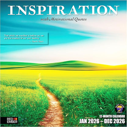 RED EMBER Inspiration with Motivational Quotes 2026 Wall Calendar 12 Month | 12" x 24" Open | Thick & Sturdy Paper | Holiday Gift | Nature Calendar 2026