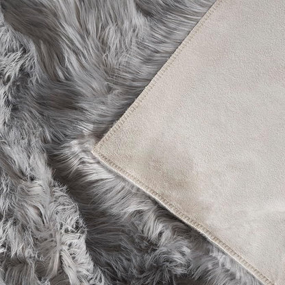 SAFAVIEH Faux Sheep Skin Collection 2' x 3' Grey FSS235D Silken Glam 2.35-inch Thick Accent Rug