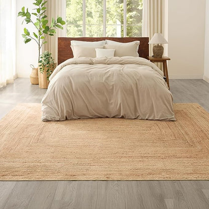 Bedsure 5x7 Printed Jute Rug for Living Room, Machine Washable Rugs, Jute-Look Rug, Non-Slip Backing, Non-Shedding