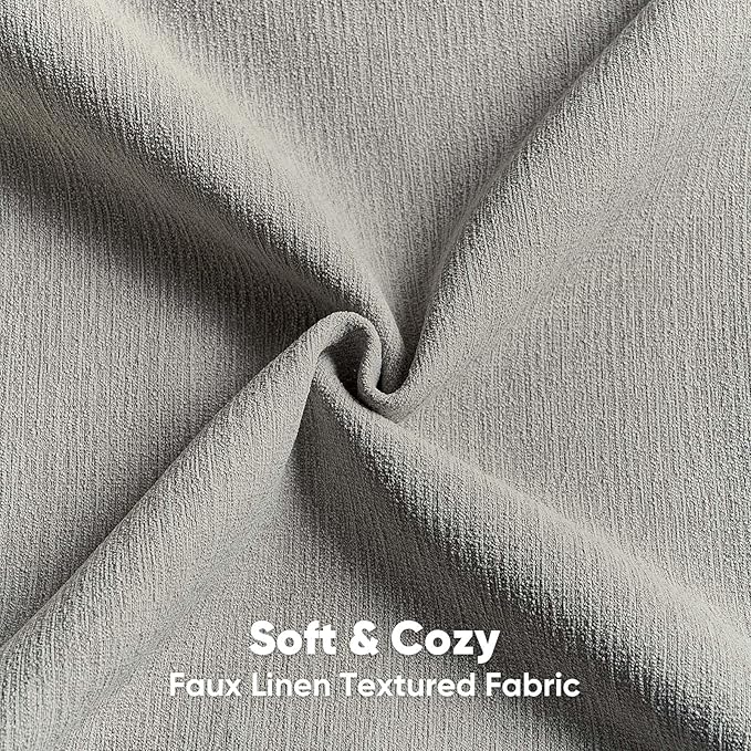 FUTEI Smoke Gray Chenille Decorative Throw Pillow Covers 18x18 Inch Set of 2,Soft Cozy Faux Linen Textured Cushion Case,Farmhouse Home Decor for Couch Living Room