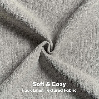 FUTEI Smoke Gray Chenille Decorative Throw Pillow Covers 18x18 Inch Set of 2,Soft Cozy Faux Linen Textured Cushion Case,Farmhouse Home Decor for Couch Living Room