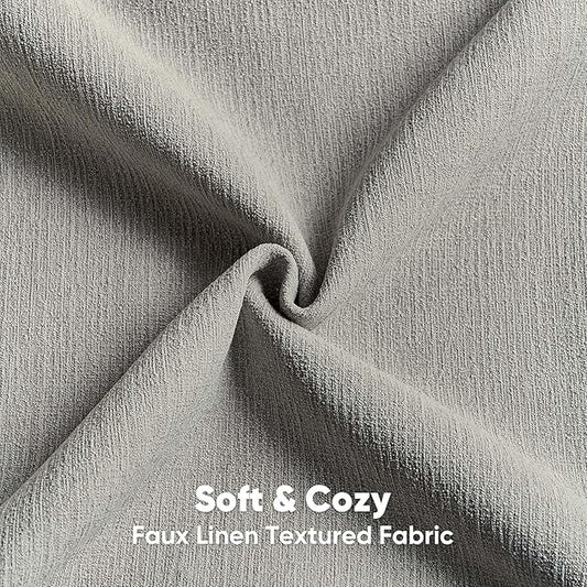 FUTEI Smoke Gray Chenille Decorative Throw Pillow Covers 12x20 Inch Set of 2,Soft Cozy Faux Linen Textured Lumbar Pillow Cases,Farmhouse Home Decor for Couch Living Room