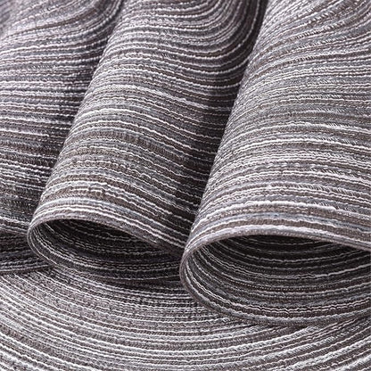 SHACOS Round Placemats Set of 4 Round Braided Placemats 15 inch Cotton Polyester Woven Table Placemats for Dining Table Holiday Party (Black Grey, 4)