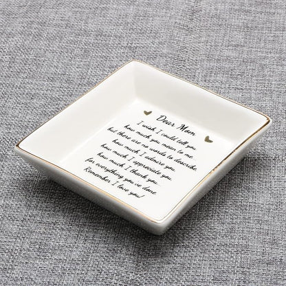 JoycuFF Gifts for Mom Birthday Unique from Daughter Ring Trinket Dish Tray Jewelry Ring Holder Mother's Day Thanksgiving Day Christmas Gifts for Mama Mother