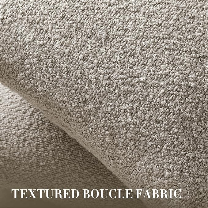 Throw Pillow Covers 18 x 18 Inch Set of 2, Accent Soft Boucle Textured Pillow Cover, Decorative Solid Color Cozy Cushion Pillow Case for Couch Bedroom Sofa Living Room Home Decor, Oatmeal