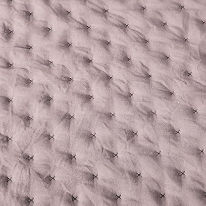 Amazon Basics Brushed Microfiber Quilt Set, Extra Soft with Natural Texture, 3-Piece,Queen/Full, Purple