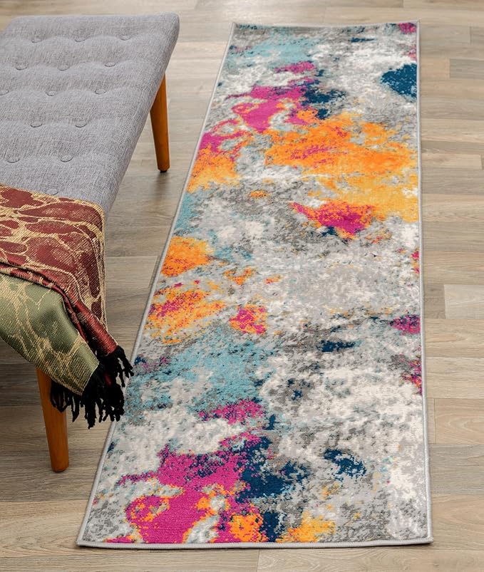 Rugshop Sky Collection Modern Abstract Runner Rug 2' x 7' Multi