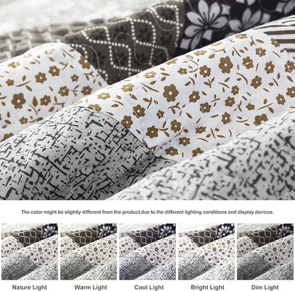 HoneiLife Queen Size Quilt Set - 3 Piece Microfiber Quilts Reversible Bedspreads Patchwork Coverlets Rustic Bedding Set for Queen Bed