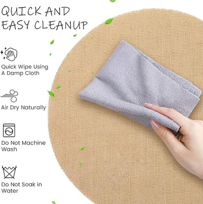 Kochorie 100 Pieces Burlap Placemats 15 Inch Round Reusable Brown Table Mats Natural Jute Fibers Placemats Bulk Circle Rustic Table Decorations for Dining Wedding Holiday Farmhouse Supplies