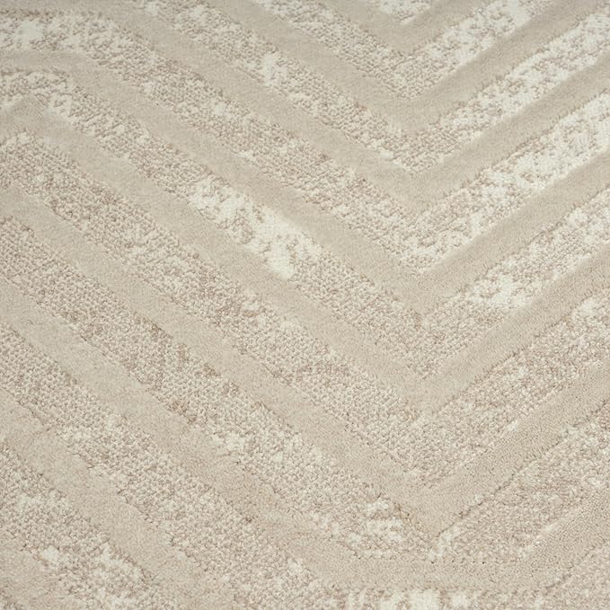 Abani Terra Cream 4' x 6' Area Rug for Living Room, Bedroom - Geometric Lines Pattern - Durable & Easy to Clean