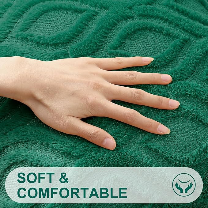 decorUhome Throw Pillow Covers 12x20 Inch Set of 2, Soft Plush Faux Wool Green Solid Couch Pillow Covers, Accent Farmhouse Neutral Square Pillow Cases for Sofa Bed Living Room