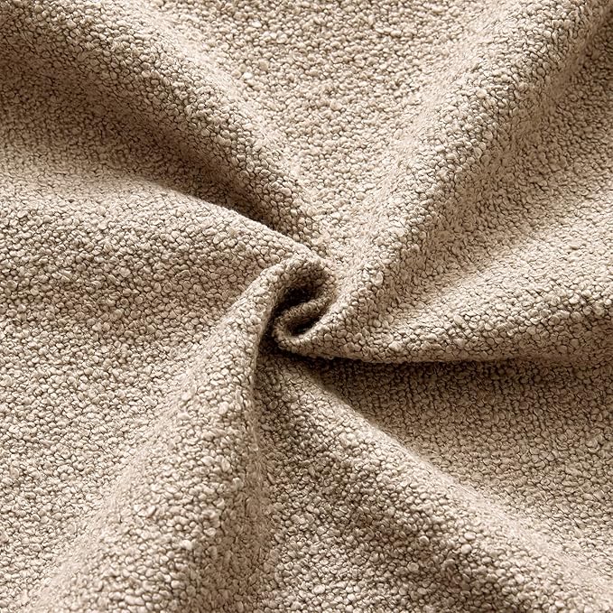 ANRODUO Pack of 2 Textured Boucle Throw Pillow Covers Soft Camel Decorative Accent Solid Pillow Cases Cozy Modern Couch Cushion Case for Chair Sofa Bedroom Living Room Home Decor, 20 x 20 Inch
