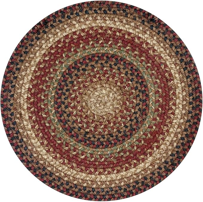 Homespice Gingerbread Jute Woven Round Placemats Set of 6, 15", Warm Country Decor, Brown Table Mats - Vibrant Colors, Durable, Easy to Clean and Protects Furniture