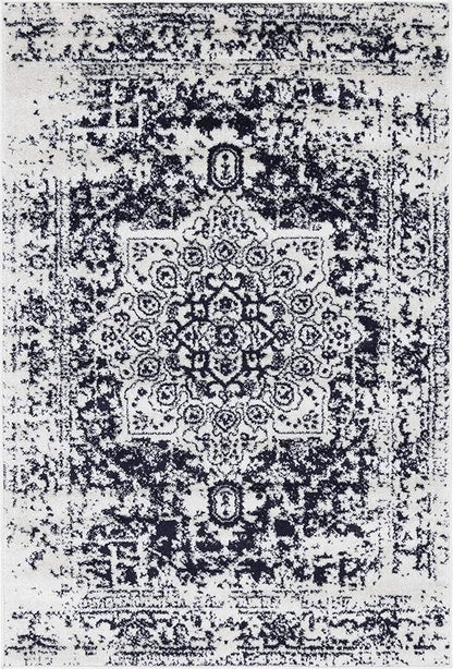 Rugs.com Arlington Collection Rug – 4' x 6' Blue Medium-Pile Rug Perfect for Living Rooms, Large Dining Rooms, Open Floorplans