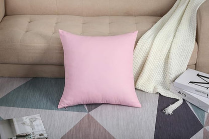TangDepot Handmade Decorative Solid 100% Cotton Canvas Throw Pillow Covers/Pillow Shams, (12"x12", Salmon Pink)