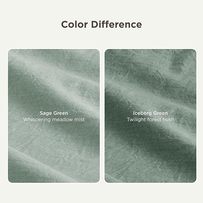 Bedsure 100% Washed Cotton Duvet Cover King Size - Sage Green Minimalist Cotton Duvet Cover Linen Like for All Seasons - GentleSoft™ Plain Simple Bedding (Sage Green, King, 104"x90")