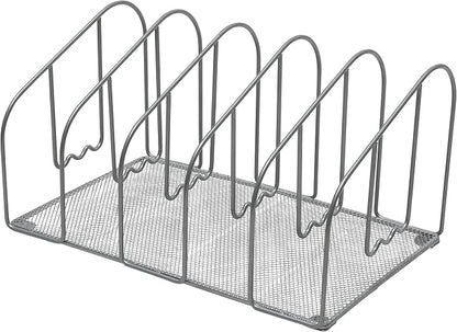 Deco Brothers File Sorter Organizer for Desk, 5 Sections, Silver