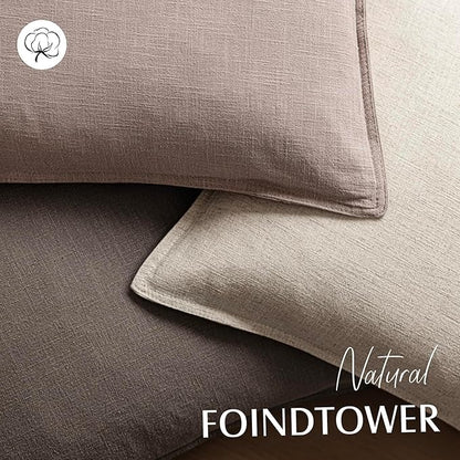 Foindtower Set of 2, Decorative Linen Soild Throw Pillow Covers Soft Accent Euro Cushion Case Boho Farmhouse Pillowcase for Chair Couch Sofa Bedroom Living Room Home Decor 26 x 26 Inch Dusty Pink