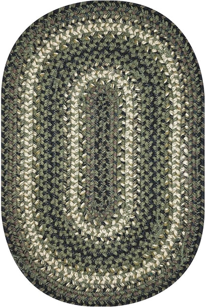 Homespice Pinecone Jute Braided Oval Placemats, Warm Country Rustic Decor, Set of 6, 13x19 Green Table Mats - Vibrant Colors, Durable, Easy to Clean and Protects Furniture