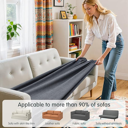 Hokway Couch Cushion Covers Stretch Cushion Covers Sofa Seat Cushion Slipcover Cushion Protector(Gray, Medium)