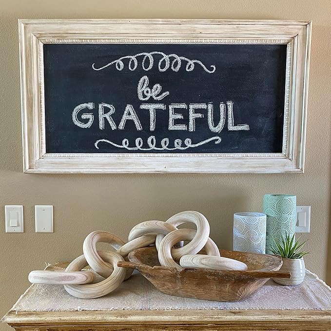 7Penn Wood Chain Link Decor - Large Decorative Chain Coffee Table Decor Pine Wood 8 Link Chain for Shelves