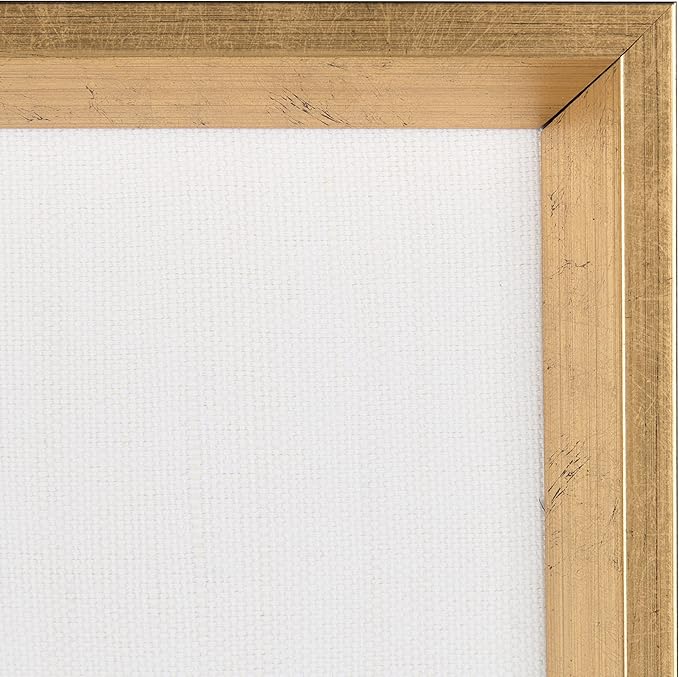 Kate and Laurel Calter Framed Linen Fabric Pinboard, 21.5x27.5, Gold