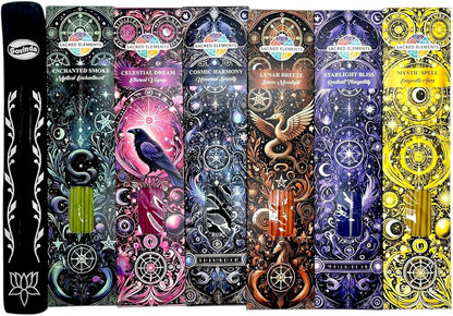 Incense Sticks Variety Pack #9-60 Insence-Sticks (6 Incents x 10 Insense) + Incense Stick Holder Bundle with 6 Witch Whisper Themed Scents